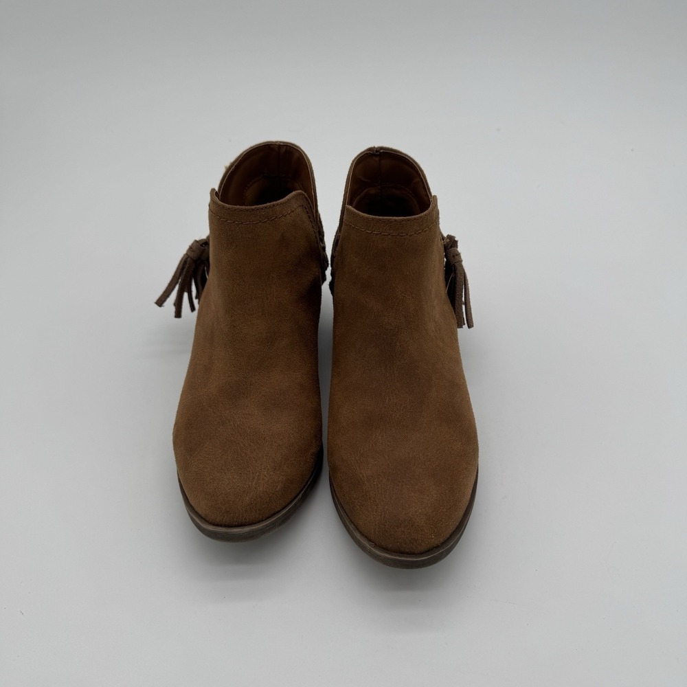 Sugar Brown Suede Ankle Boots Fringe Tassel Western Boho Womens Size 7 - Picture 2 of 13